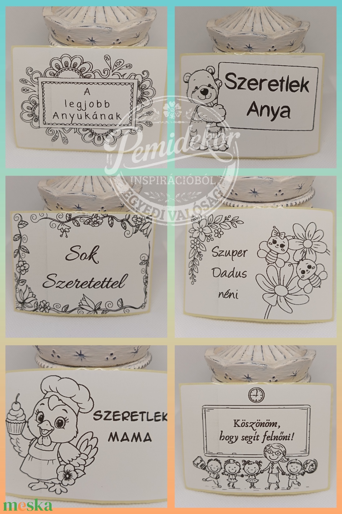 Színezhető Egyedi Matricák � Kézműves ajándékkísérők óvodásoknak, kisiskolásoknak. - kellékek & szerszámok - dekorációs kellékek - matricaív - Meska.hu