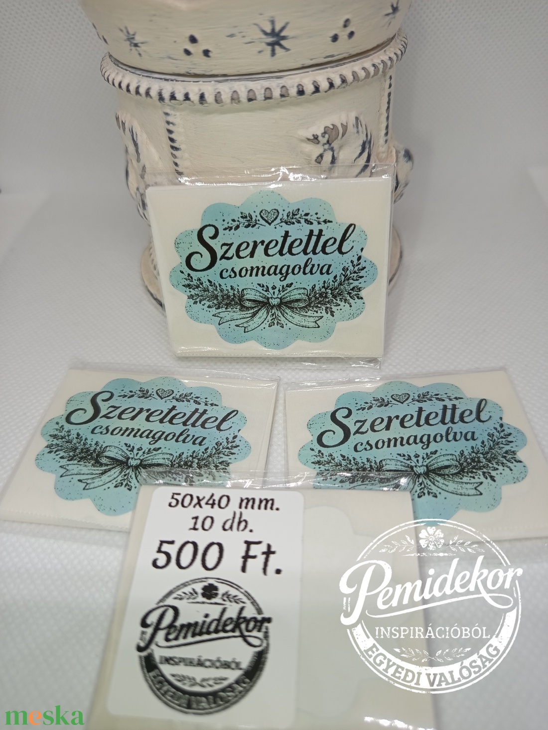 Szeretettel csomagolva matrica  - kellékek & szerszámok - dekorációs kellékek - matricaív - Meska.hu