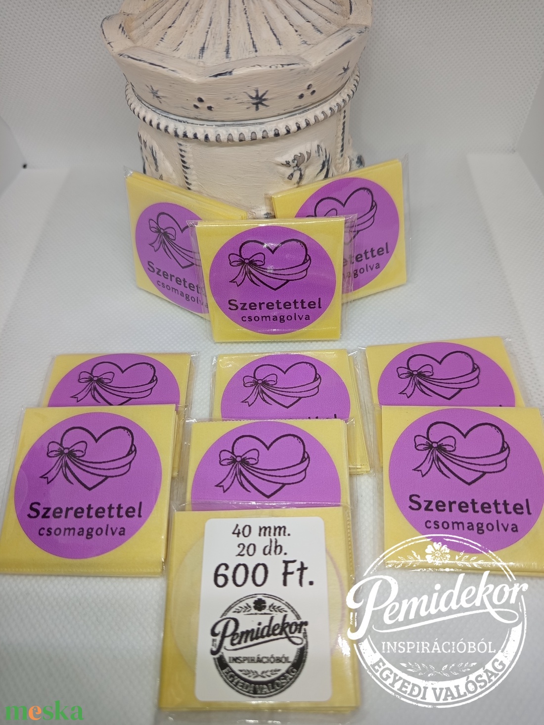 Szeretettel csomagolva matrica csomag  - kellékek & szerszámok - dekorációs kellékek - matricaív - Meska.hu
