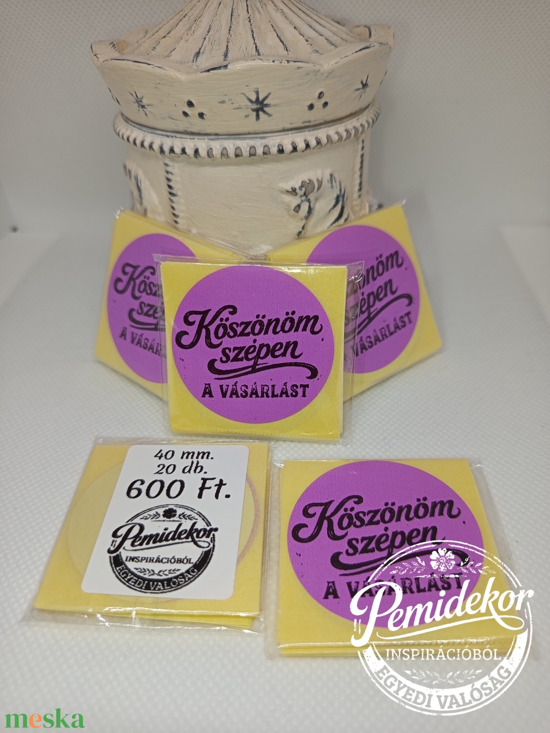 Köszönöm szépen a vásárlást matrica csomag  - kellékek & szerszámok - dekorációs kellékek - matricaív - Meska.hu