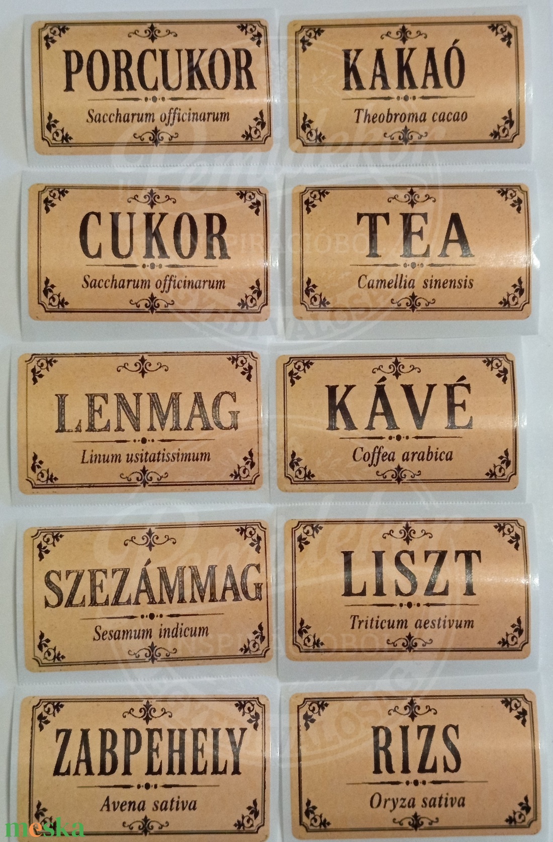 Vintage Herbárium stílusú kraft fűszercimke.KAMRA - kellékek & szerszámok - dekorációs kellékek - matricaív - Meska.hu