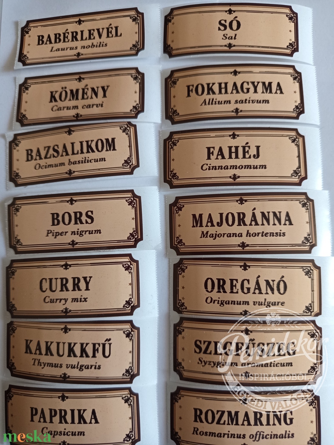 Retro stílusú kraft jellegű fűszeres címkék. - kellékek & szerszámok - dekorációs kellékek - matricaív - Meska.hu