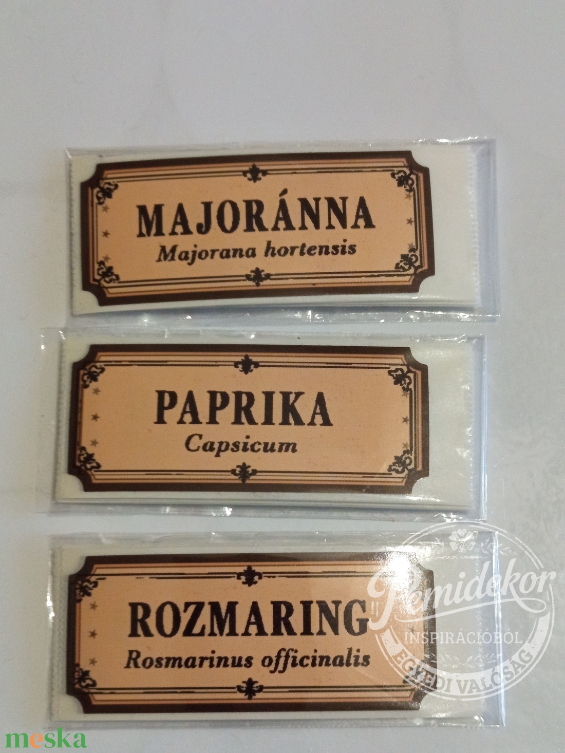 Retro stílusú kraft jellegű fűszeres címkék. - kellékek & szerszámok - dekorációs kellékek - matricaív - Meska.hu