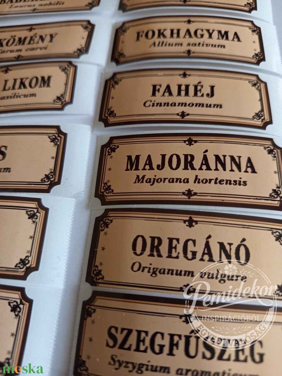Retro stílusú kraft jellegű fűszeres címkék. - kellékek & szerszámok - dekorációs kellékek - matricaív - Meska.hu