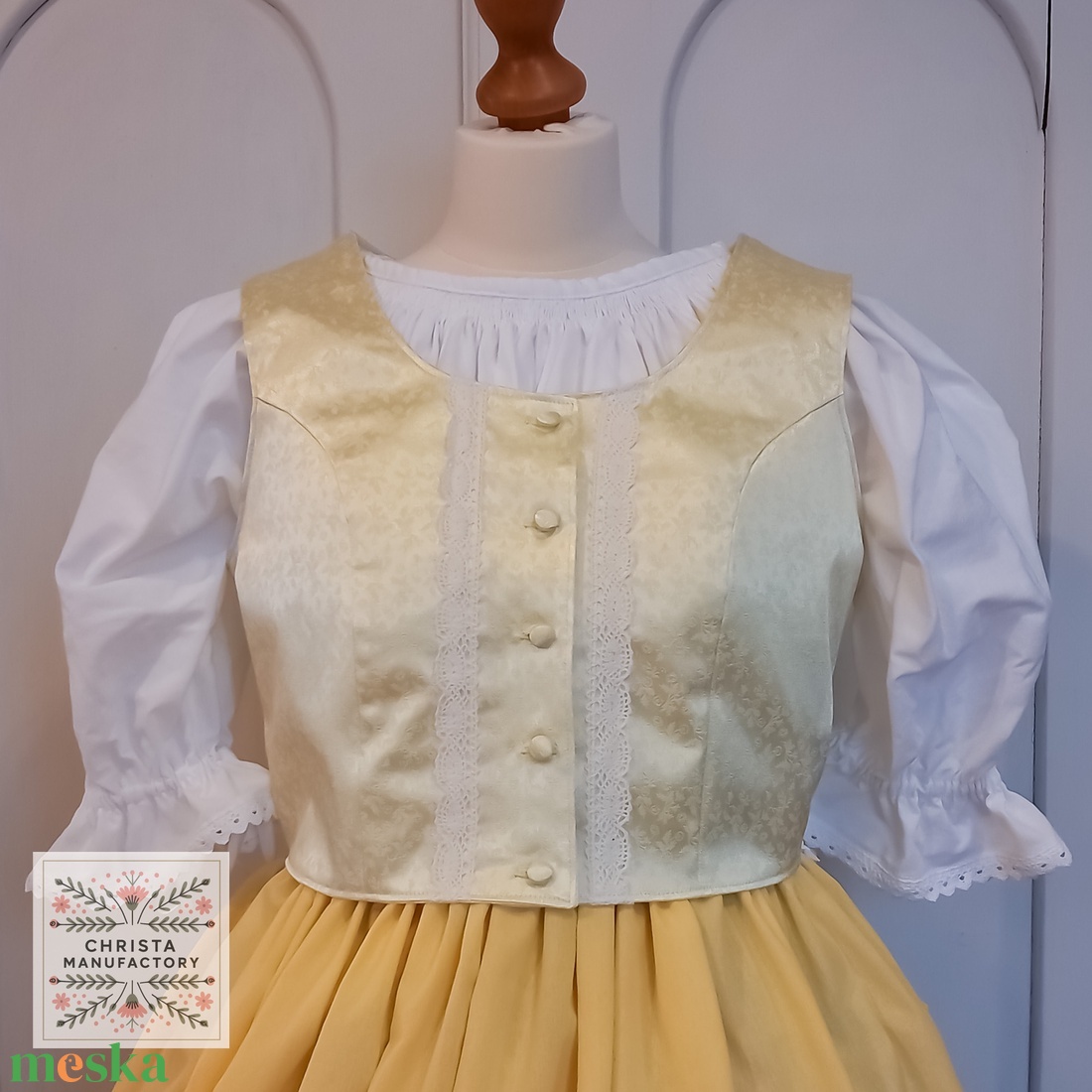 Brokát női mellény, népviselet - ruha & divat - női ruha - mellény - Meska.hu