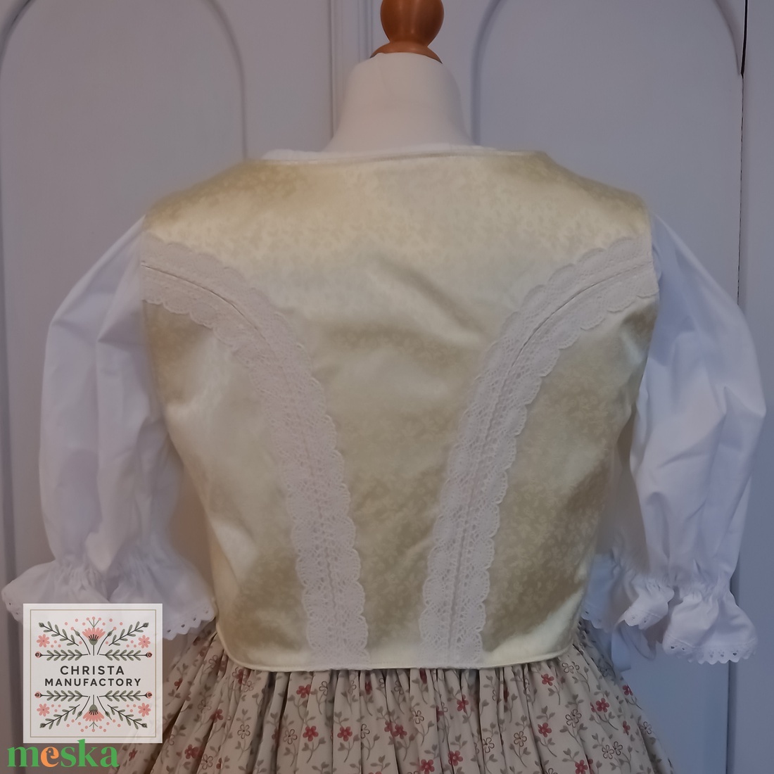 Brokát női mellény, népviselet - ruha & divat - női ruha - mellény - Meska.hu