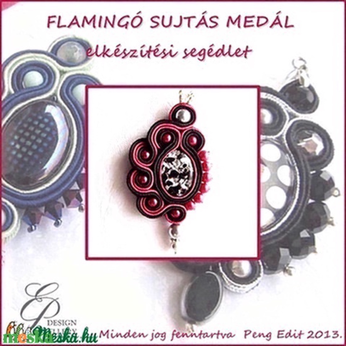 Flamingó sujtás medál elkészítési segédlet - diy (csináld magad) - fűzésminták - Meska.hu
