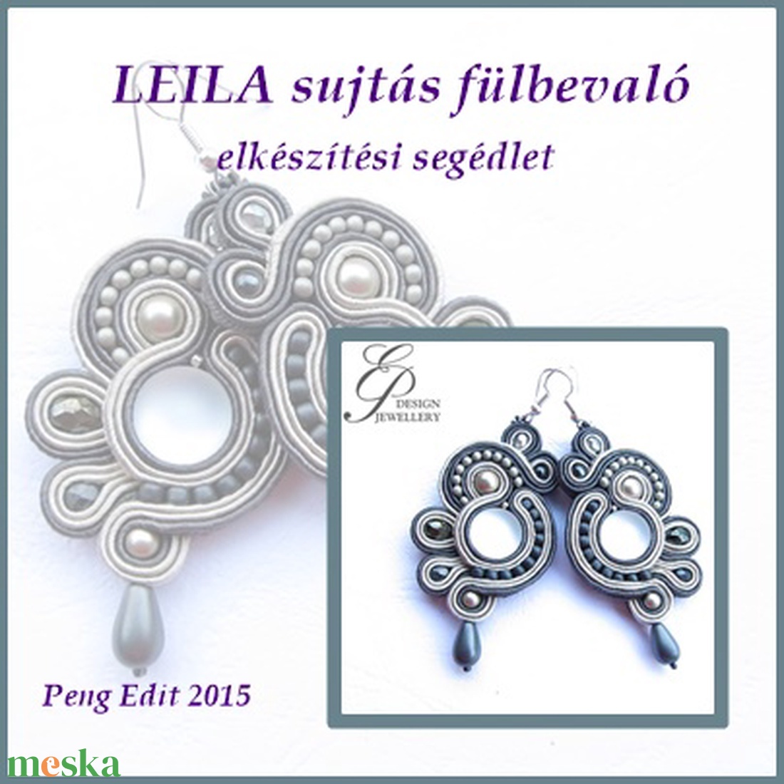 Leila sujtás fülbevaló elkészítési segédlet - diy (csináld magad) - fűzésminták - Meska.hu