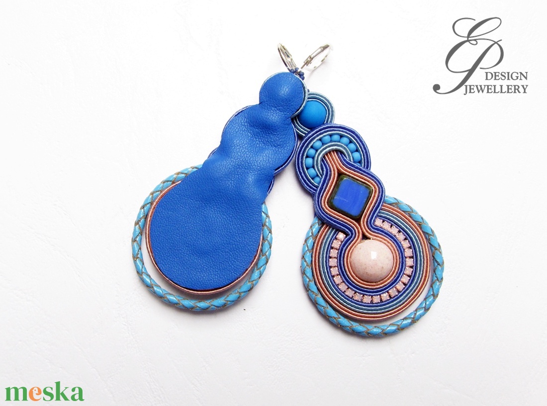 SF256 Rózsaszín ezüsttel sujtás fülbevaló - ékszer - fülbevaló - lógó fülbevaló - Meska.hu