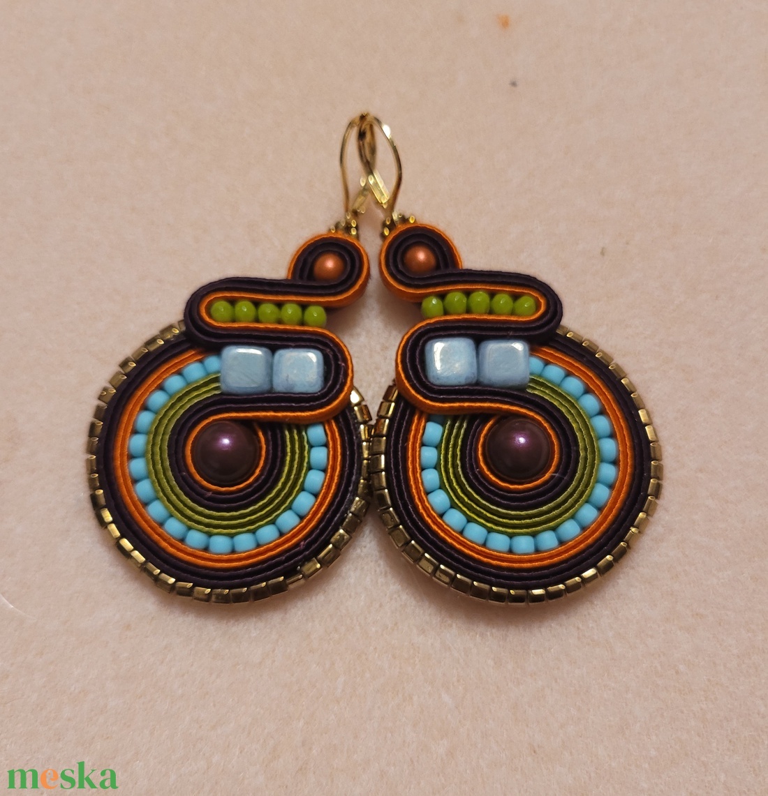 Alice fülbevaló az Őszi sujtás nyaklánchoz - ékszer - fülbevaló - lógó fülbevaló - Meska.hu