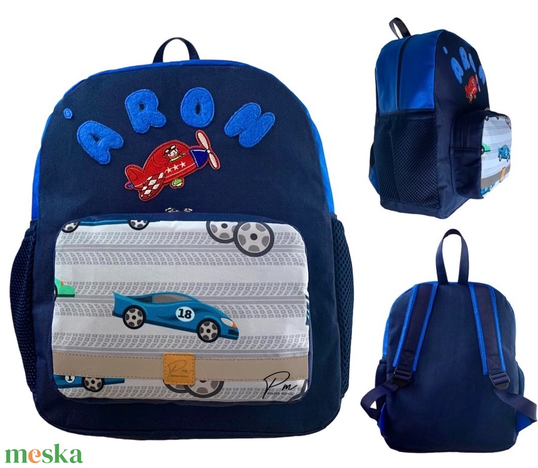Áron autós iskolatáska/hátizsák  - táska & tok - hátizsák - iskolatáska - Meska.hu