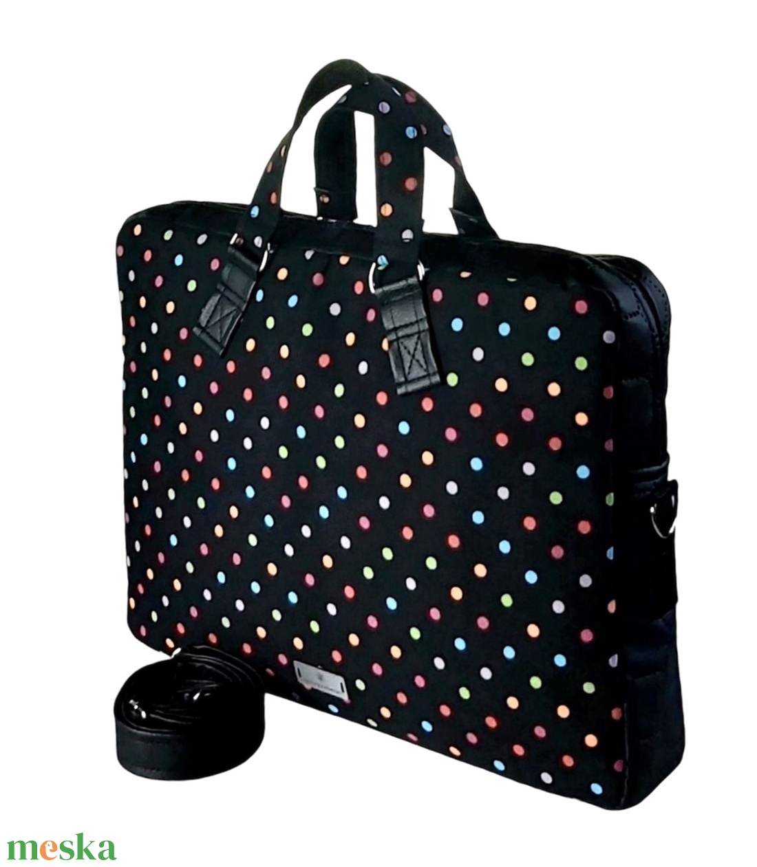 Színes pöttyös vízálló EDIT női laptop táska - táska & tok - laptoptáska, laptop hátizsák - Meska.hu