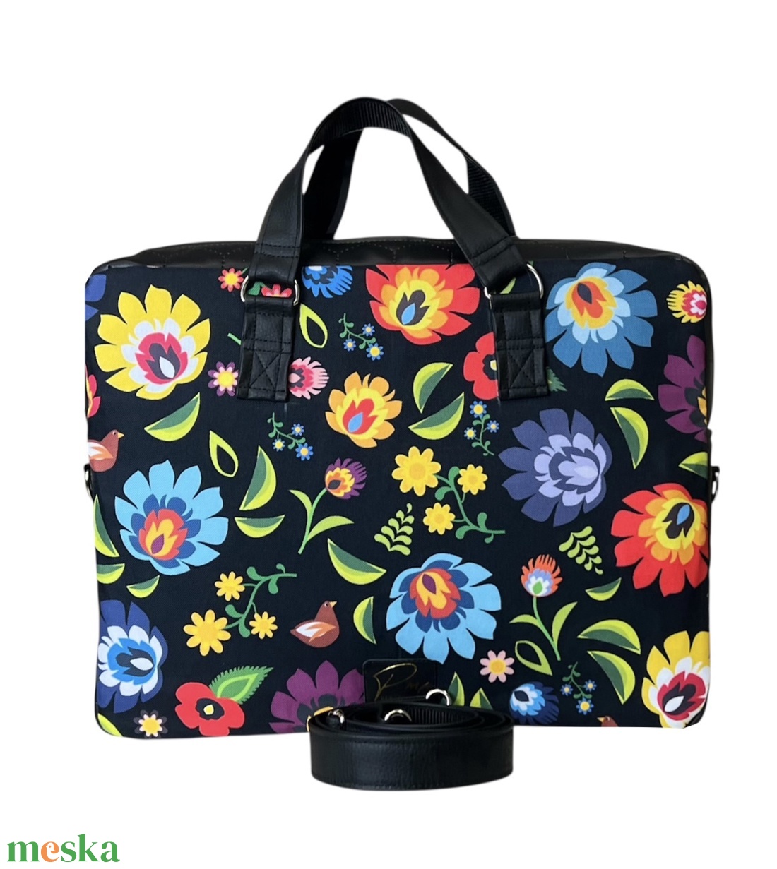 KÉSZLETEN!Folklór virágos EDIT vízálló női laptop táska - táska & tok - laptoptáska, laptop hátizsák - Meska.hu