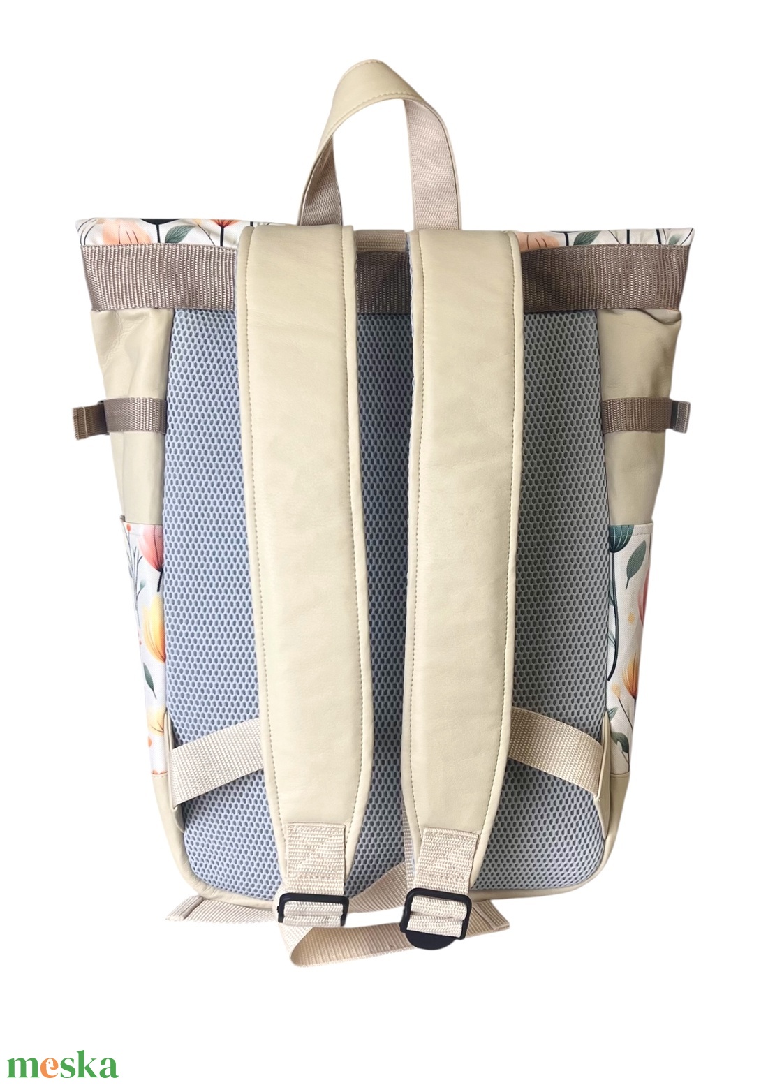 Tulipános Roll up laptop hátizsák/hátizsák - táska & tok - laptoptáska, laptop hátizsák - Meska.hu