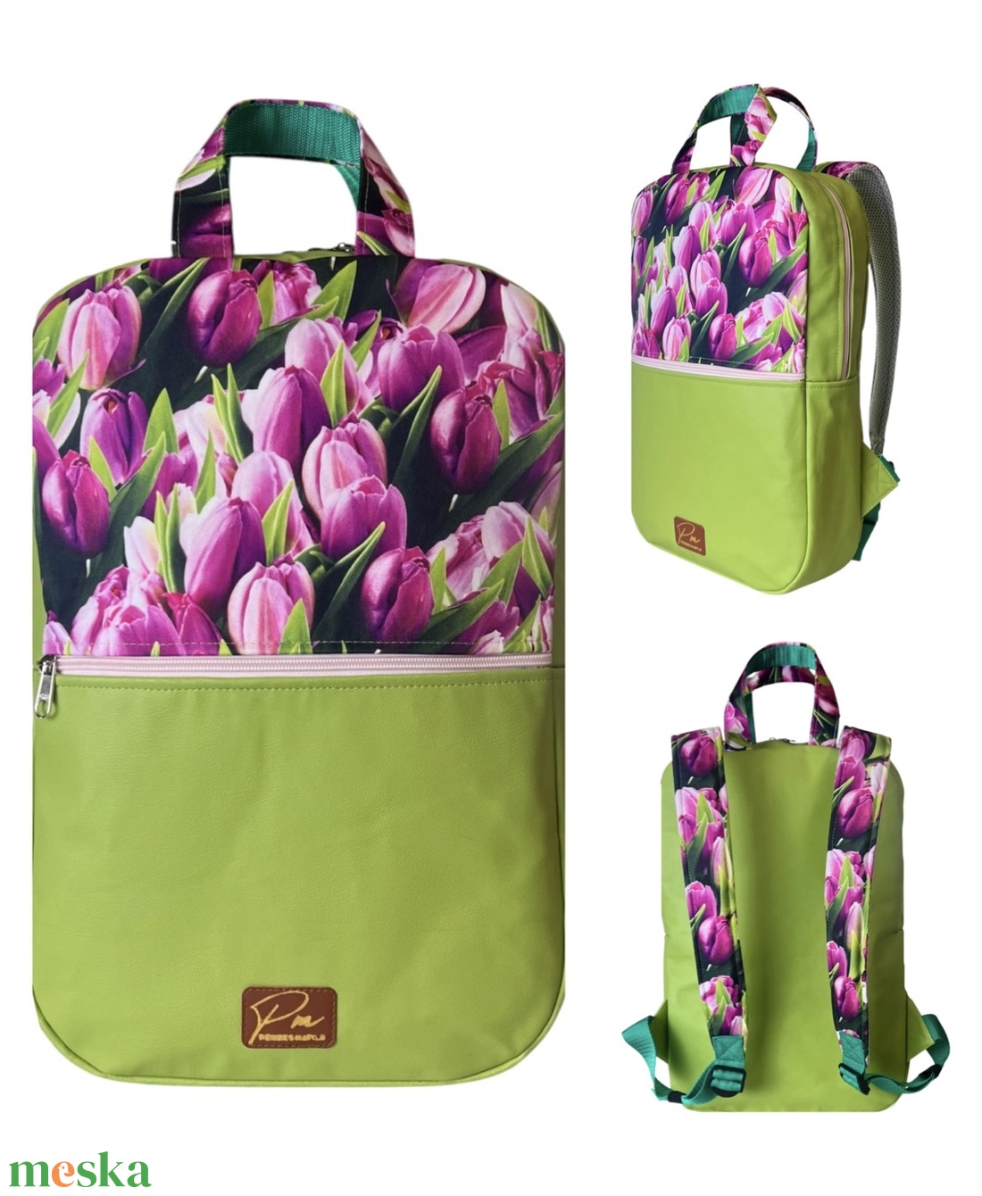 Tulipános  �SZOFI laptop hátizsák  - táska & tok - laptoptáska, laptop hátizsák - Meska.hu