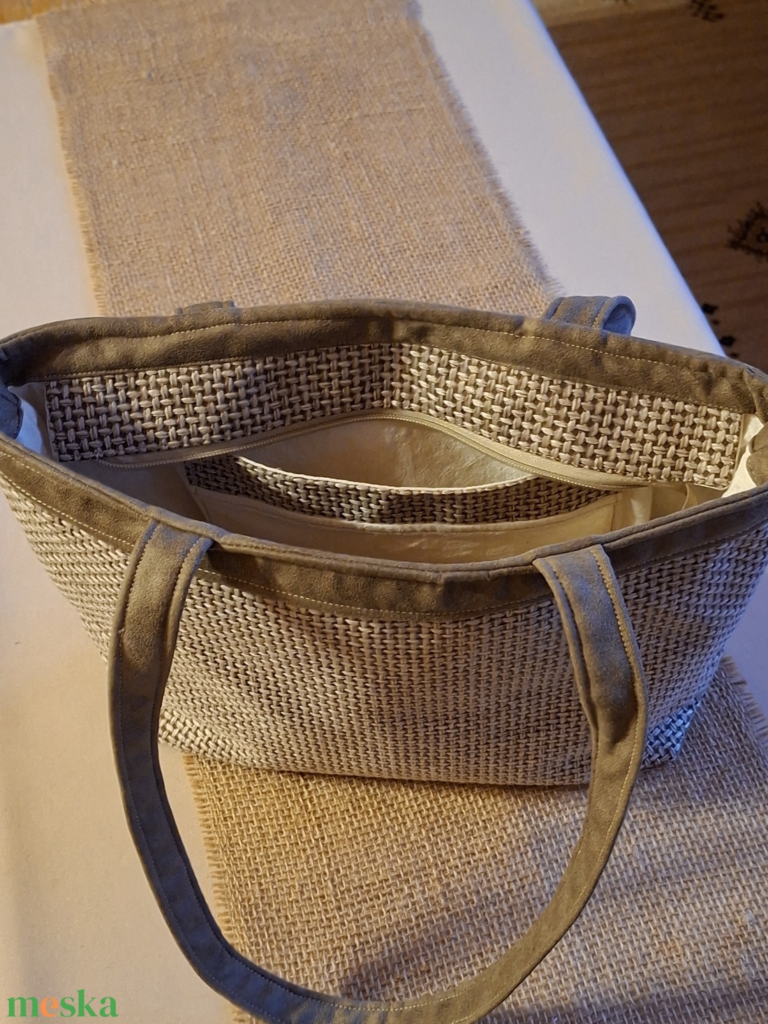 Bézs mintás táska - táska & tok - táska szett - Meska.hu