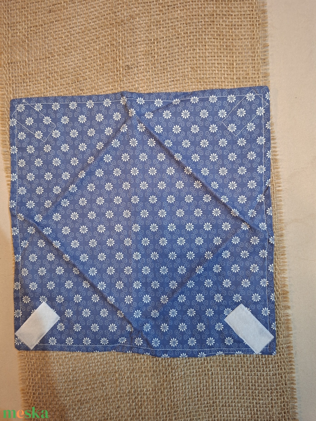 Kékfestő mintás újraszalvéta - táska & tok - uzsonna- & ebéd tartó - szendvics csomagoló - Meska.hu