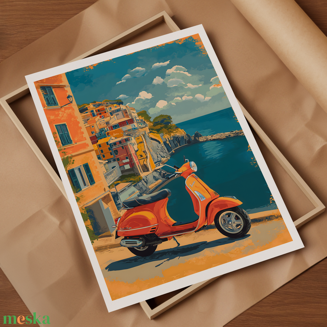 Olaszország Bája Otthon: Egyedi Travel Poster Falikép - otthon & életmód - dekoráció - kép & falikép - poszter - Meska.hu