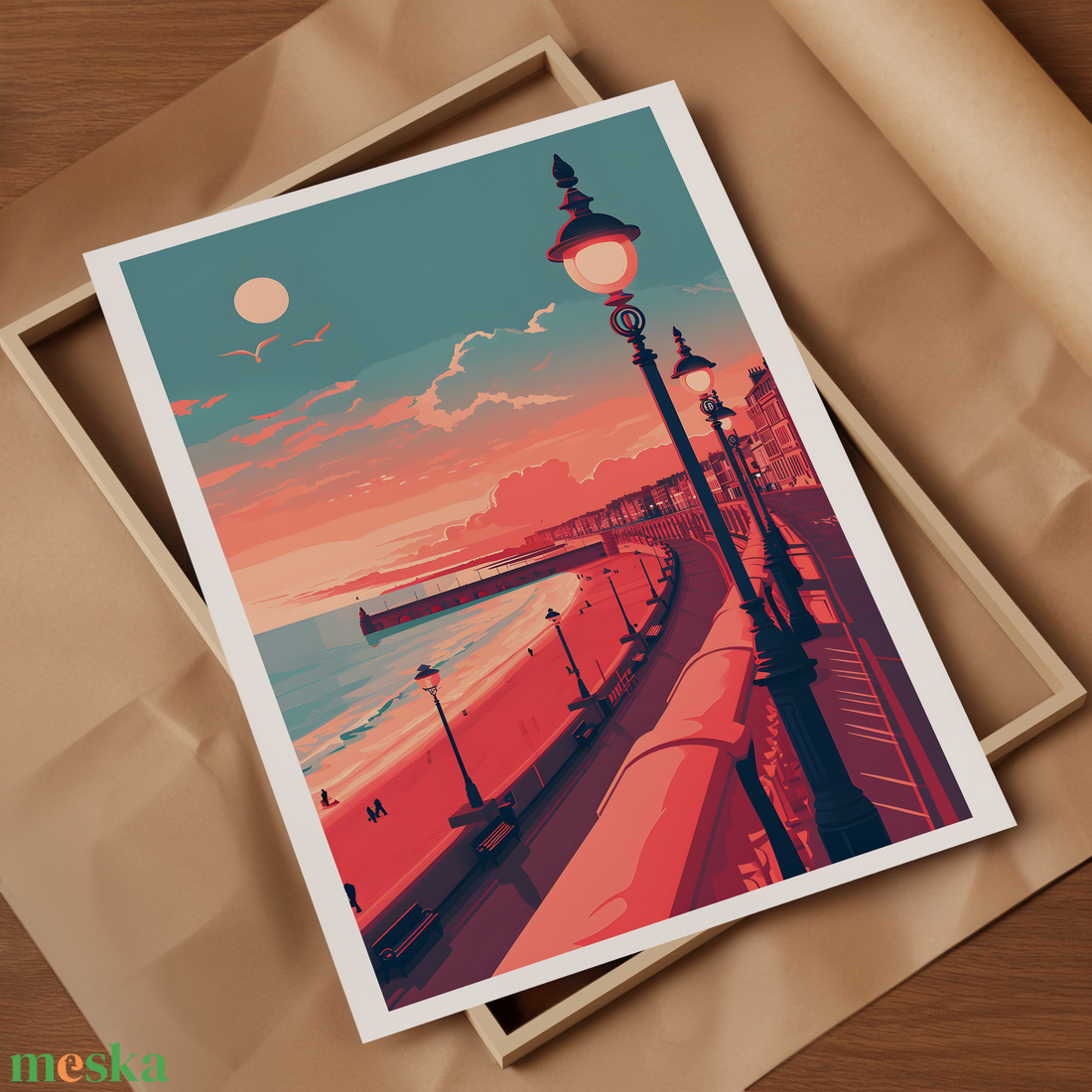 Ébredjen Brighton Varázsában: Travel Poster Falikép - otthon & életmód - dekoráció - kép & falikép - poszter - Meska.hu
