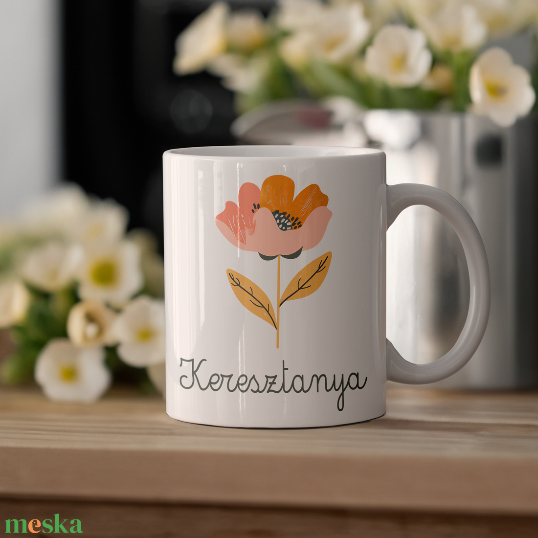 Virágos kerámia bögre keresztanyáknak - otthon & életmód - konyhafelszerelés, tálalás - tálalás - bögre & csésze - Meska.hu Virágos kerámia bögre keresztanyáknak - otthon & életmód - konyhafelszerelés, tálalás - tálalás - bögre & csésze - Meska.hu