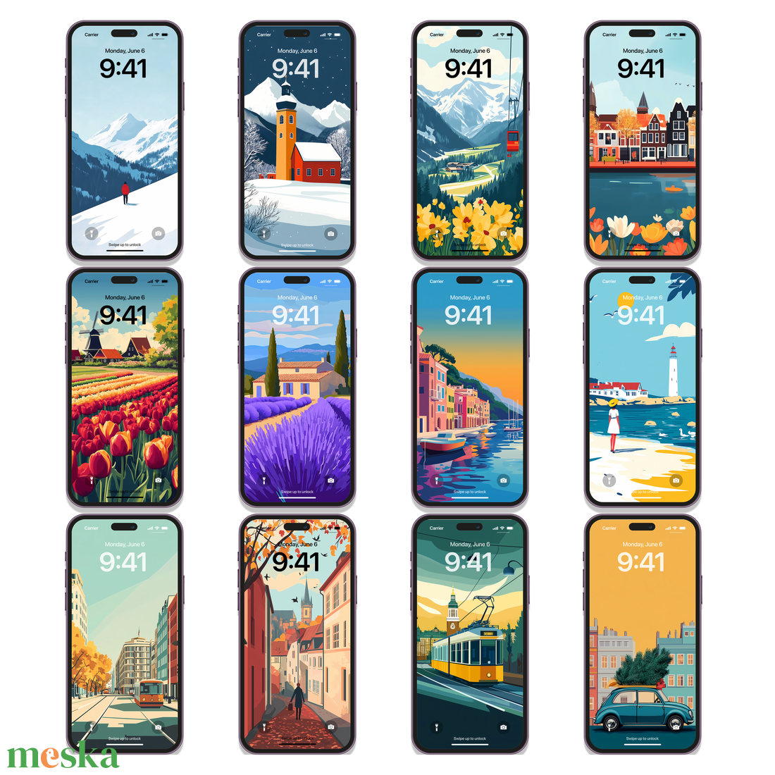 Travel Poster Stílusú Mobiltelefon Háttérképek 24 Darabos Csomag - művészet - grafika & illusztráció - digitális - Meska.hu Travel Poster Stílusú Mobiltelefon Háttérképek 24 Darabos Csomag - művészet - grafika & illusztráció - digitális - Meska.hu