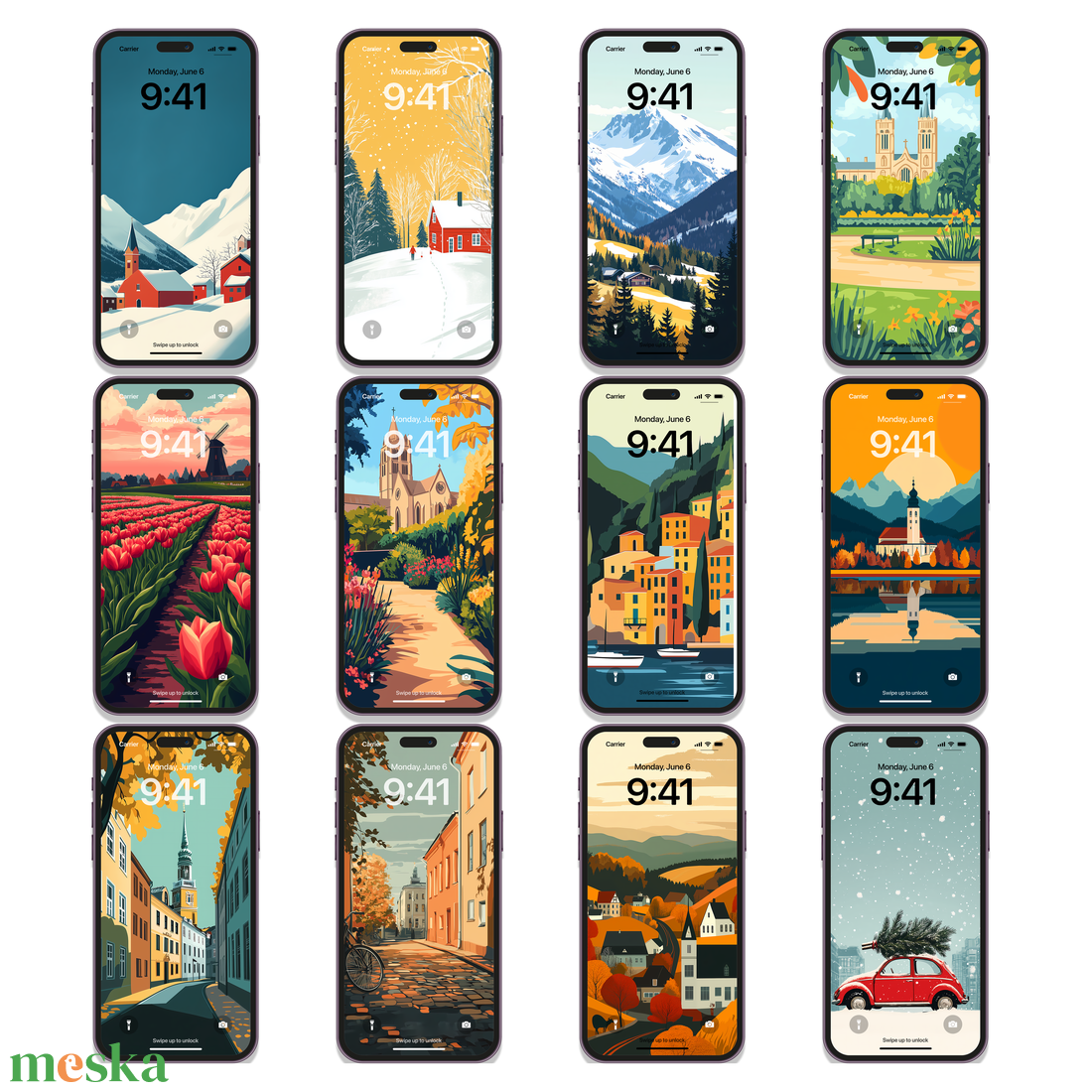 Travel Poster Stílusú Mobiltelefon Háttérképek 24 Darabos Csomag - művészet - grafika & illusztráció - digitális - Meska.hu Travel Poster Stílusú Mobiltelefon Háttérképek 24 Darabos Csomag - művészet - grafika & illusztráció - digitális - Meska.hu