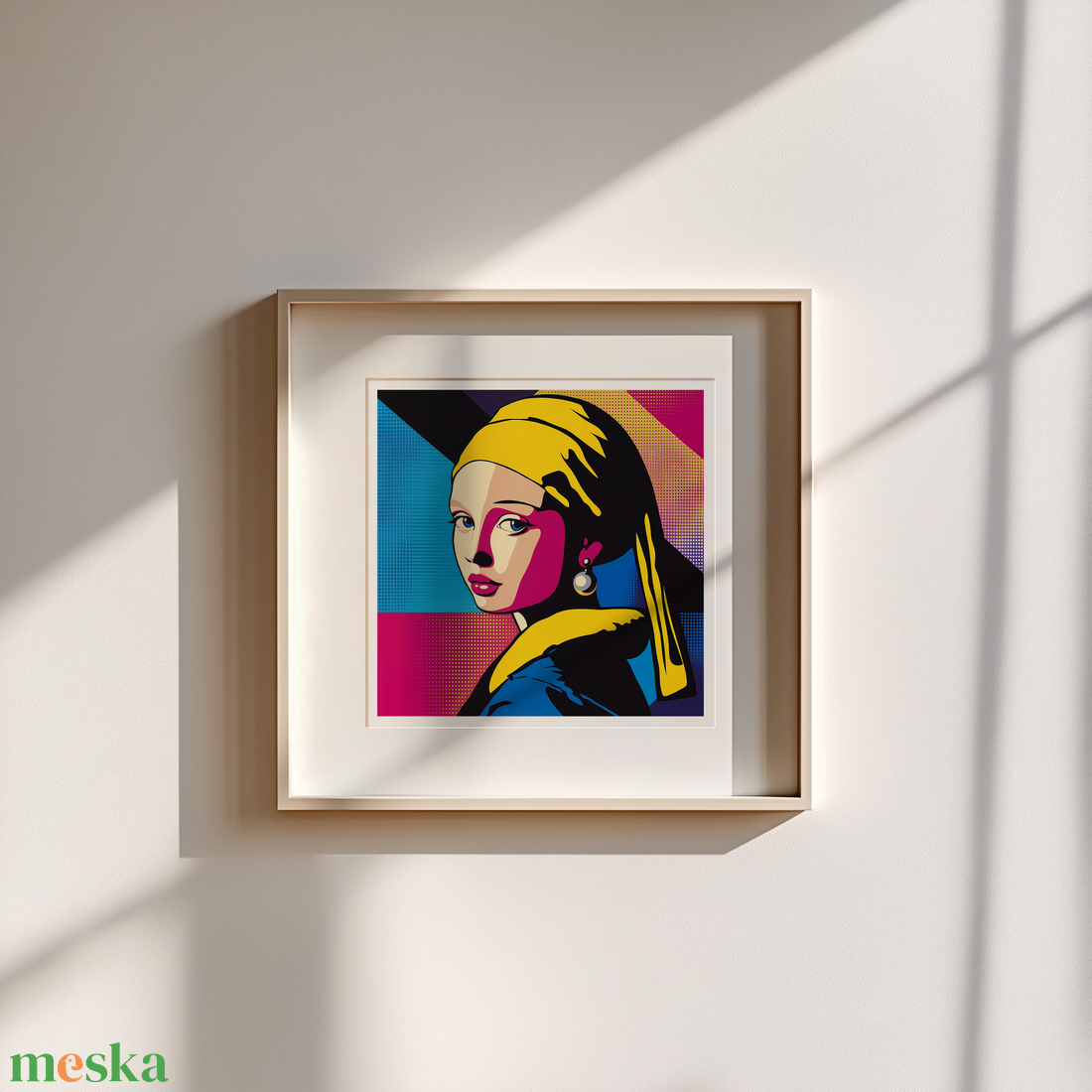 Jan Vermeer van Delft ihlette Pop-Art Falikép  A Klasszikus Újraértelmezése - művészet - grafika & illusztráció - művészi nyomat - Meska.hu