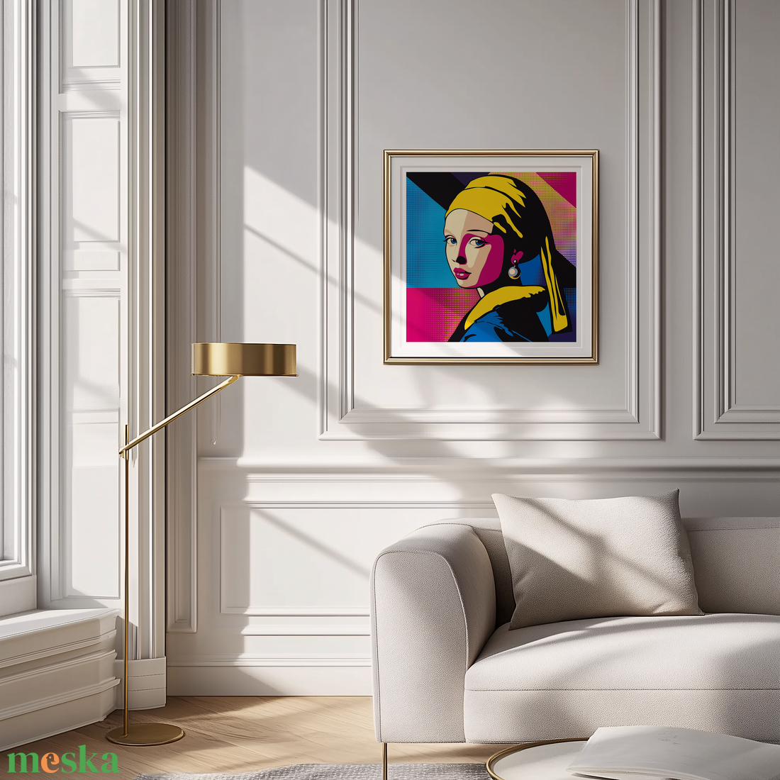 Jan Vermeer van Delft ihlette Pop-Art Falikép  A Klasszikus Újraértelmezése - művészet - grafika & illusztráció - művészi nyomat - Meska.hu