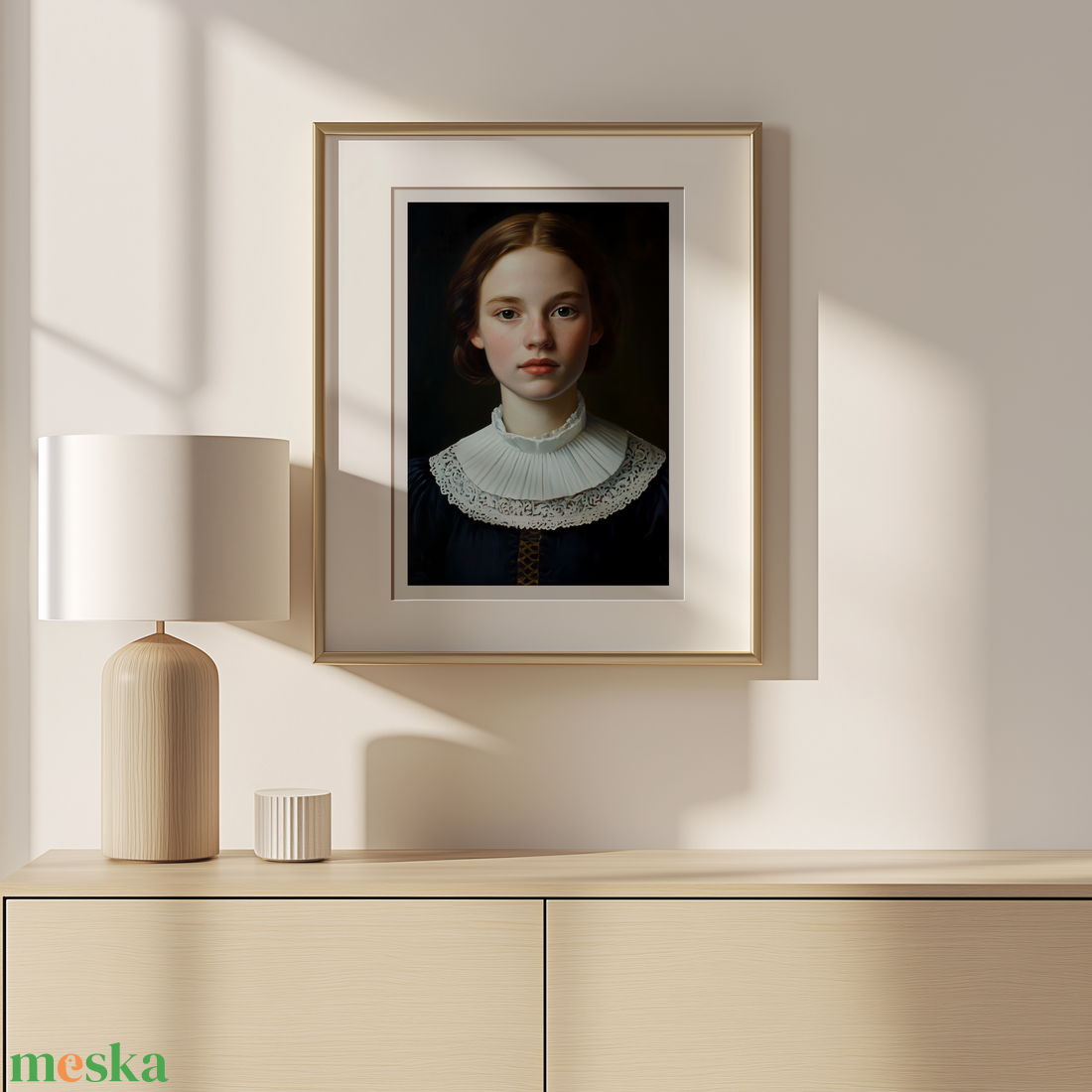 Jan van Eyck ihlette Reneszánsz Női Portré  Exkluzív Művészeti Kivitel - művészet - grafika & illusztráció - művészi nyomat - Meska.hu
