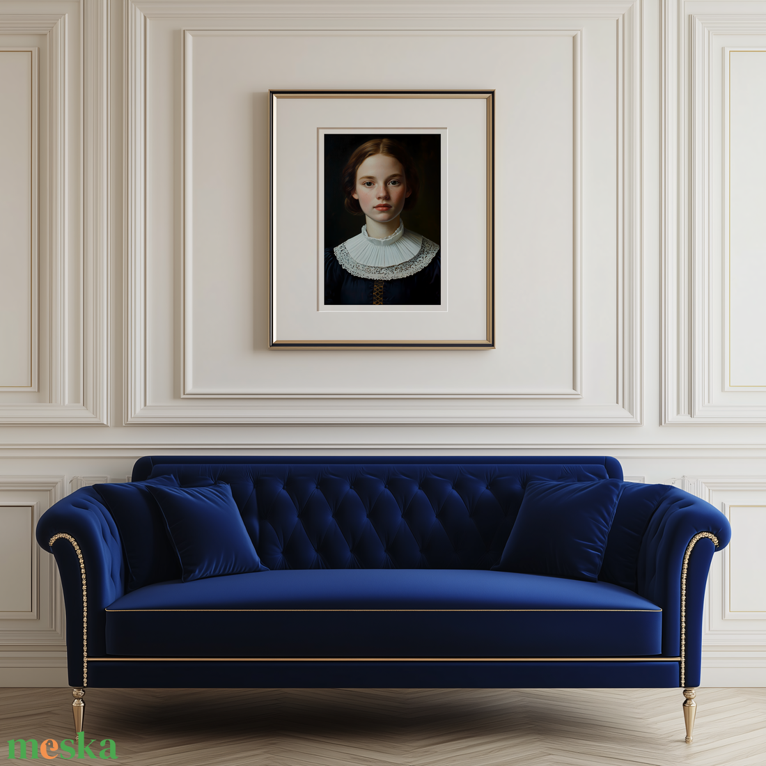 Jan van Eyck ihlette Reneszánsz Női Portré  Exkluzív Művészeti Kivitel - művészet - grafika & illusztráció - művészi nyomat - Meska.hu