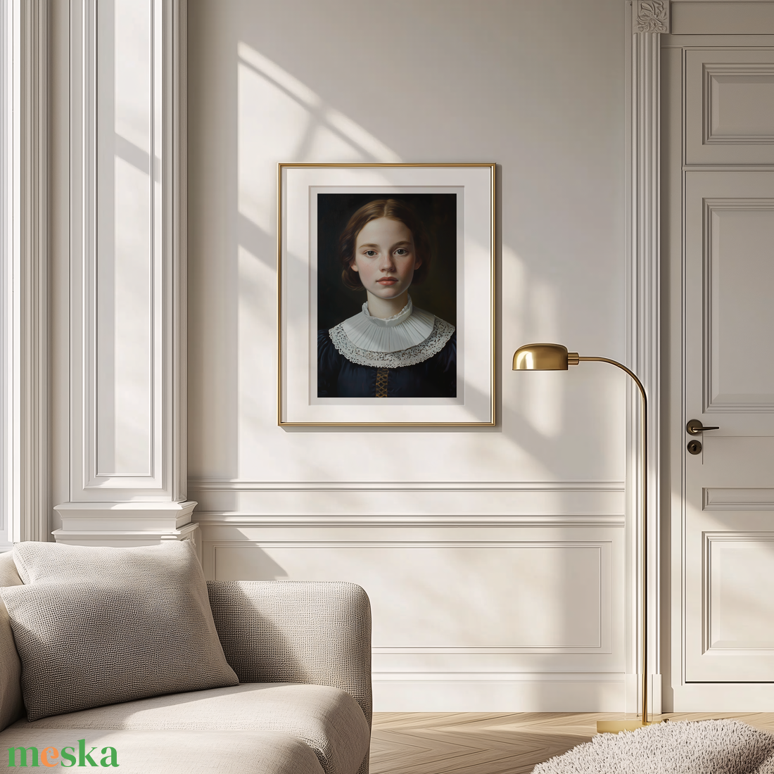Jan van Eyck ihlette Reneszánsz Női Portré  Exkluzív Művészeti Kivitel - művészet - grafika & illusztráció - művészi nyomat - Meska.hu