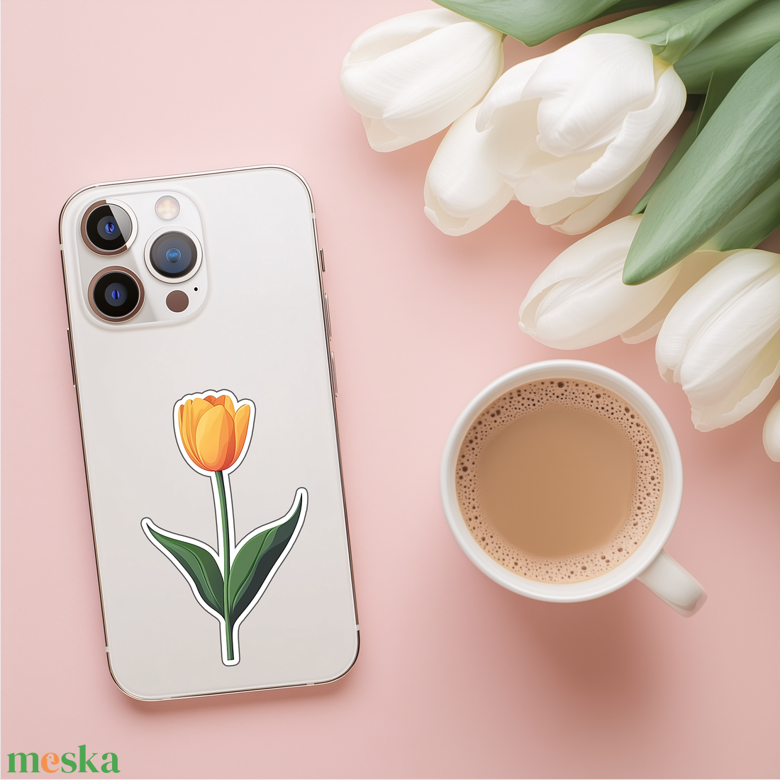 Húsvéti Tulipános Matrica  Ünnepi Dekoráció Fényes Papíron - otthon & életmód - papír, írószer - matrica, matrica csomag - Meska.hu
