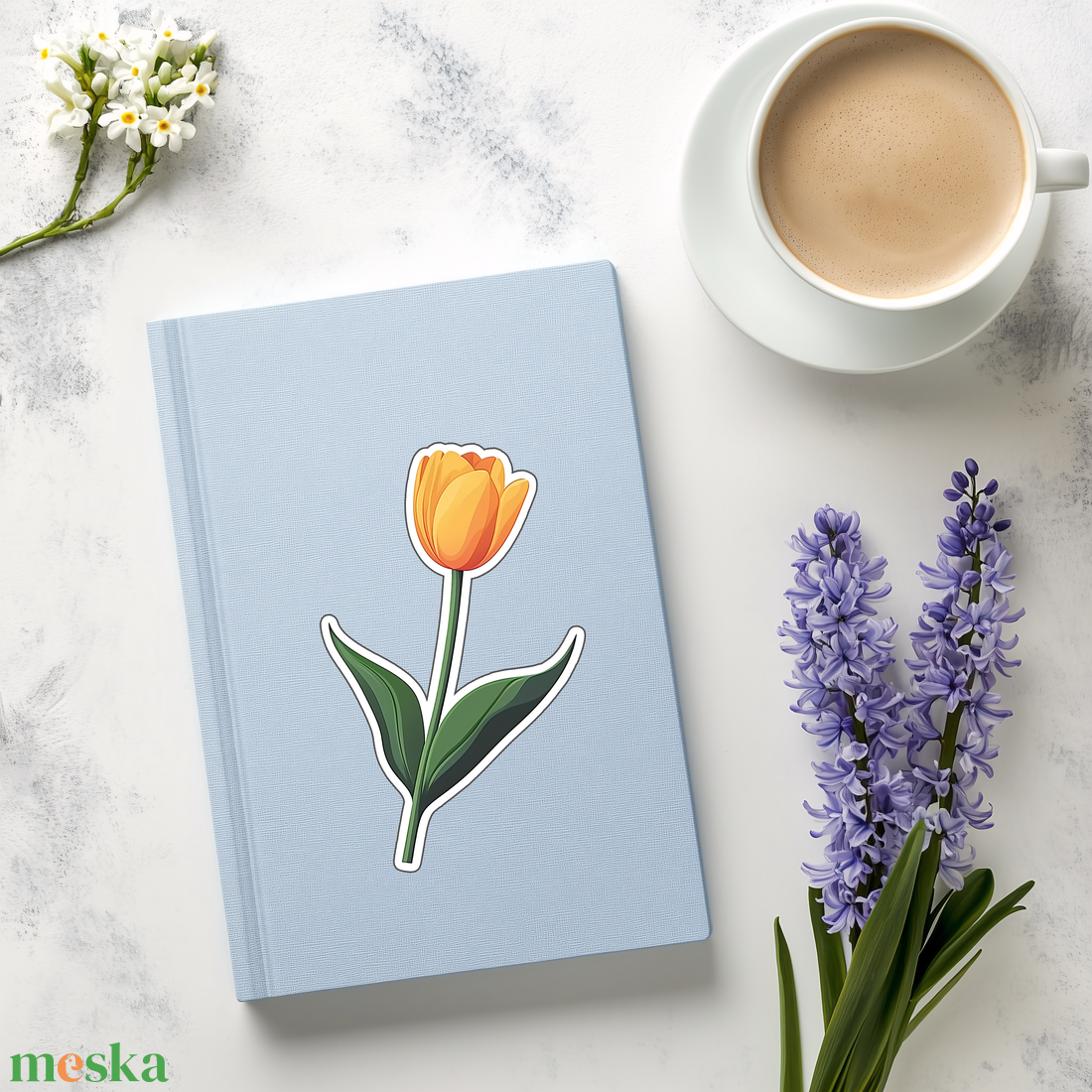 Húsvéti Tulipános Matrica  Ünnepi Dekoráció Fényes Papíron - otthon & életmód - papír, írószer - matrica, matrica csomag - Meska.hu