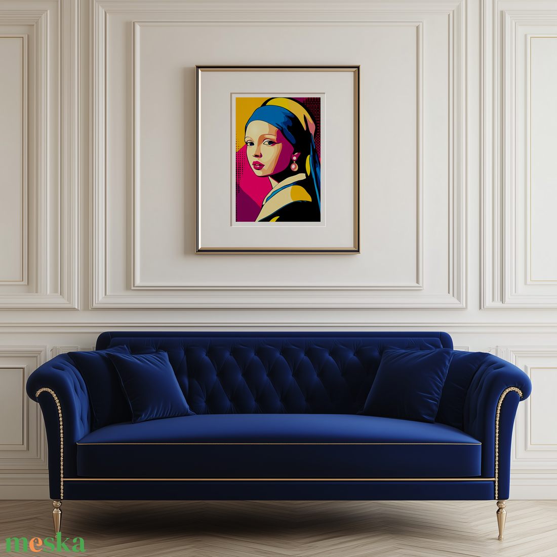 Jan Vermeer van Delft ihlette Pop-Art Falikép  A Klasszikus Újraértelmezése - művészet - grafika & illusztráció - művészi nyomat - Meska.hu