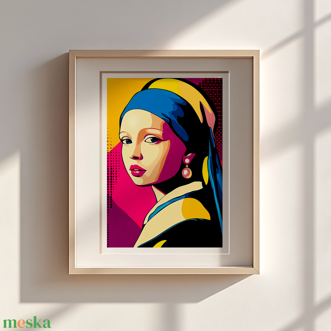 Jan Vermeer van Delft ihlette Pop-Art Falikép  A Klasszikus Újraértelmezése - művészet - grafika & illusztráció - művészi nyomat - Meska.hu