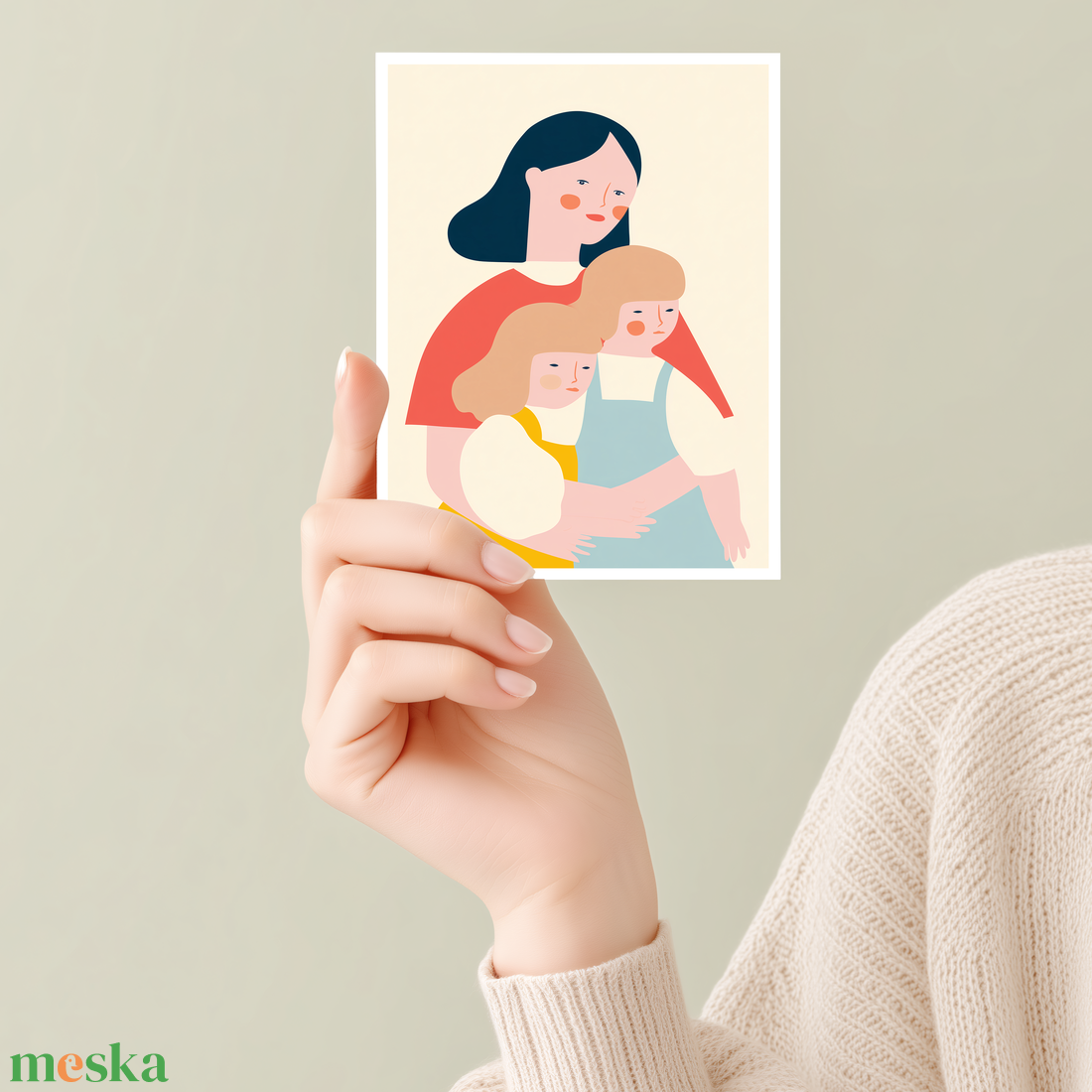 Három szív  Anyák gyermekeikkel mini print sorozatból - otthon & életmód - dekoráció - kép & falikép - poszter - Meska.hu