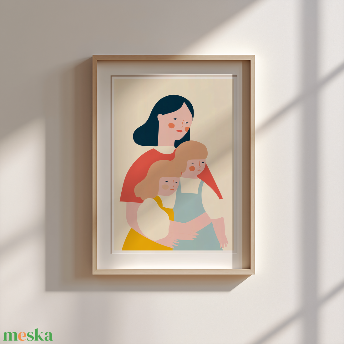 Három szív  Anyák gyermekeikkel mini print sorozatból - otthon & életmód - dekoráció - kép & falikép - poszter - Meska.hu
