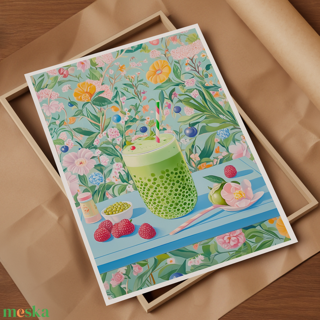 Matcha Bubble Tea Illusztrált falikép (digitális és nyomtatott változatban) - művészet - grafika & illusztráció - művészi nyomat - Meska.hu Matcha Bubble Tea Illusztrált falikép (digitális és nyomtatott változatban) - művészet - grafika & illusztráció - művészi nyomat - Meska.hu