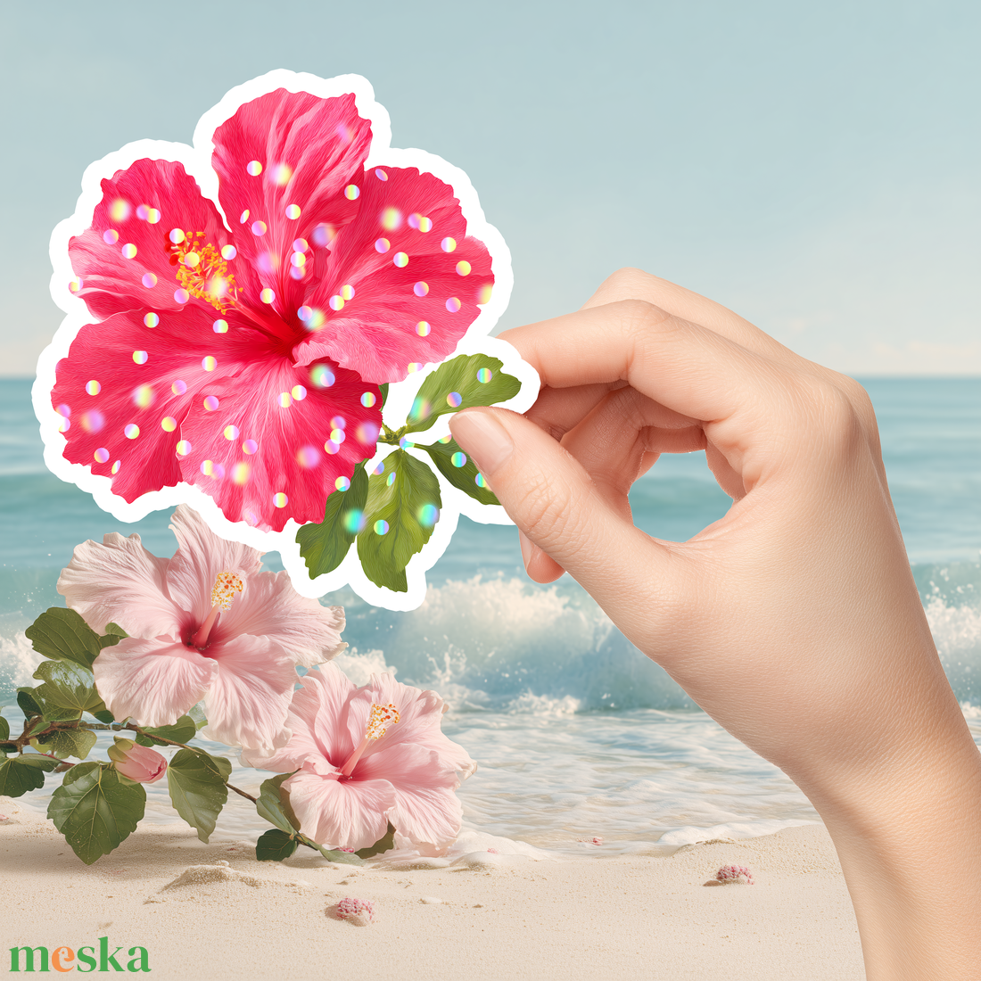 Hibiszkusz virág vízálló matrica, a trópusok színeivel - otthon & életmód - papír, írószer - matrica, matrica csomag - Meska.hu Hibiszkusz virág vízálló matrica, a trópusok színeivel - otthon & életmód - papír, írószer - matrica, matrica csomag - Meska.hu