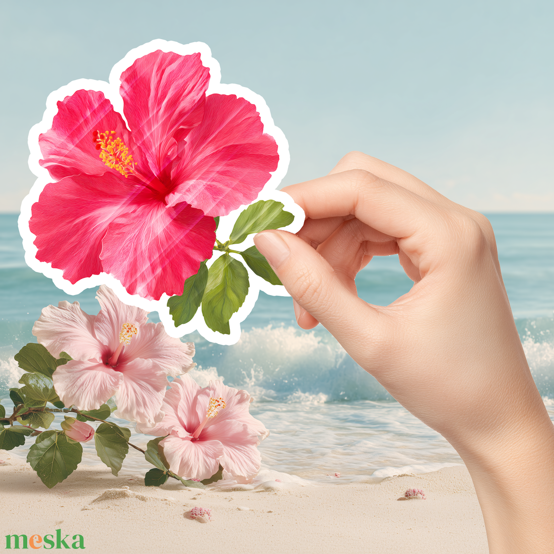 Hibiszkusz virág vízálló matrica, a trópusok színeivel - otthon & életmód - papír, írószer - matrica, matrica csomag - Meska.hu Hibiszkusz virág vízálló matrica, a trópusok színeivel - otthon & életmód - papír, írószer - matrica, matrica csomag - Meska.hu