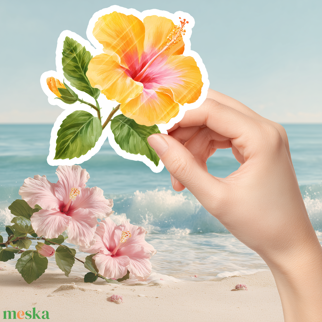 Hibiszkusz virág vízálló matrica, a trópusok színeivel - otthon & életmód - papír, írószer - matrica, matrica csomag - Meska.hu Hibiszkusz virág vízálló matrica, a trópusok színeivel - otthon & életmód - papír, írószer - matrica, matrica csomag - Meska.hu