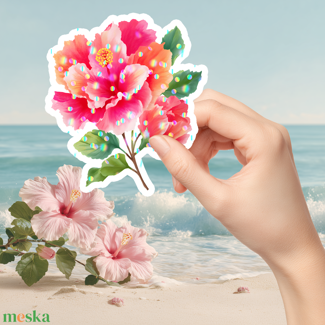 Hibiszkusz virág vízálló matrica, a trópusok színeivel - otthon & életmód - papír, írószer - matrica, matrica csomag - Meska.hu Hibiszkusz virág vízálló matrica, a trópusok színeivel - otthon & életmód - papír, írószer - matrica, matrica csomag - Meska.hu