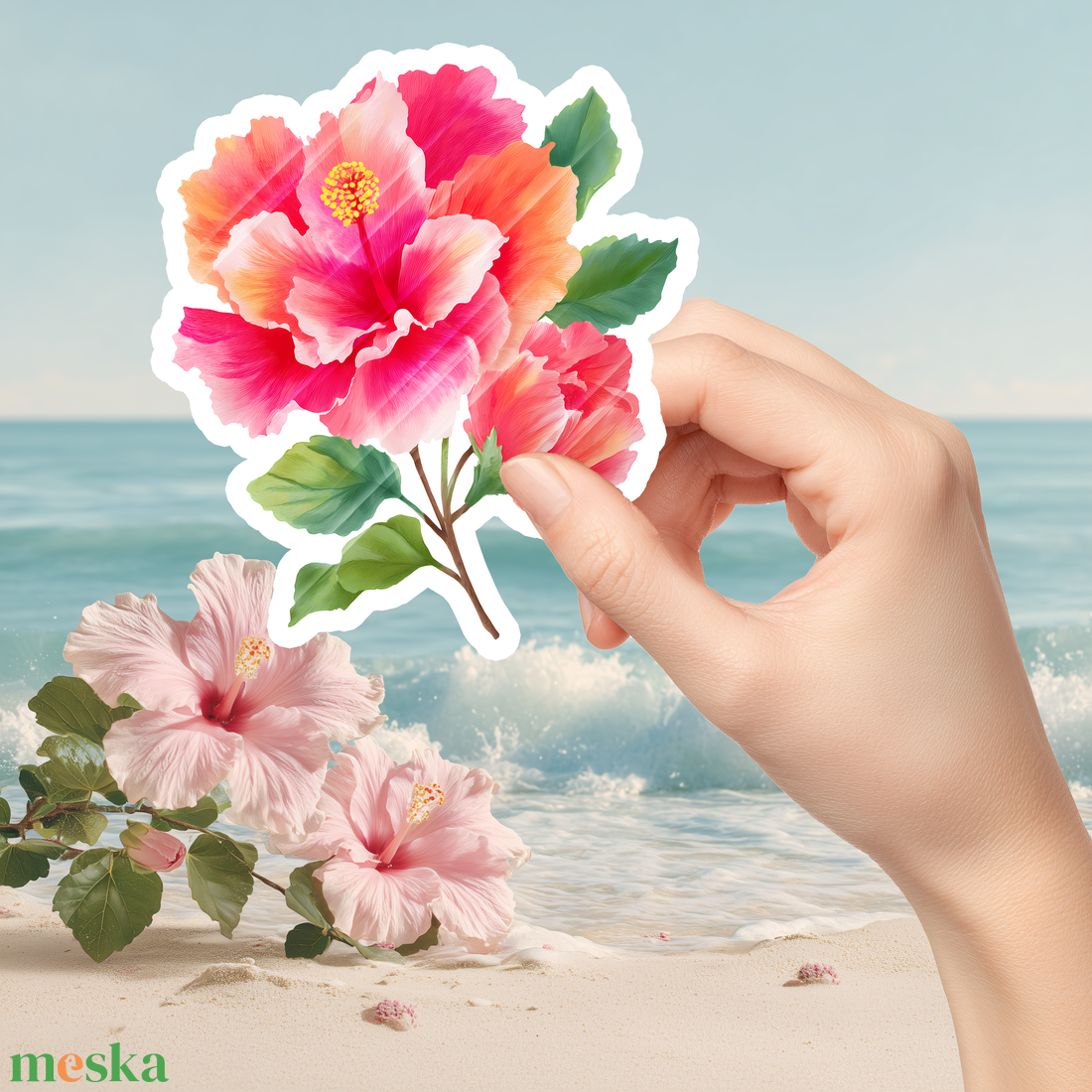 Hibiszkusz virág vízálló matrica, a trópusok színeivel - otthon & életmód - papír, írószer - matrica, matrica csomag - Meska.hu Hibiszkusz virág vízálló matrica, a trópusok színeivel - otthon & életmód - papír, írószer - matrica, matrica csomag - Meska.hu