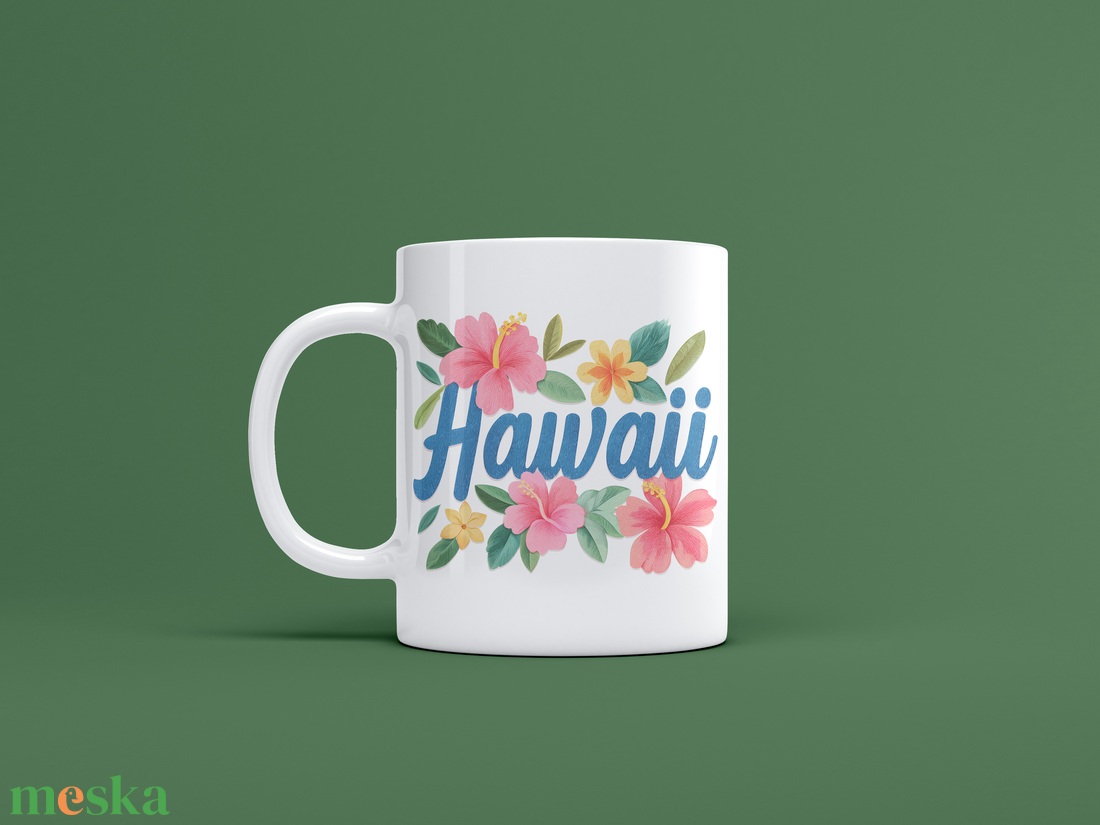 Hawaii feliratú bögre  trópusi hangulat a reggelekhez - otthon & életmód - konyhafelszerelés, tálalás - tálalás - bögre & csésze - Meska.hu
