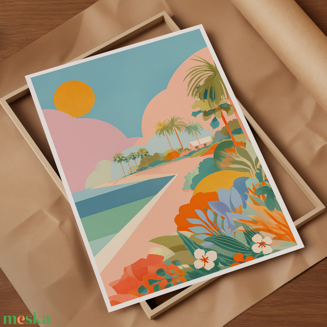 Florida inspirálta falikép  tengerparti hangulat otthonra - művészet - grafika & illusztráció - művészi nyomat - Meska.hu