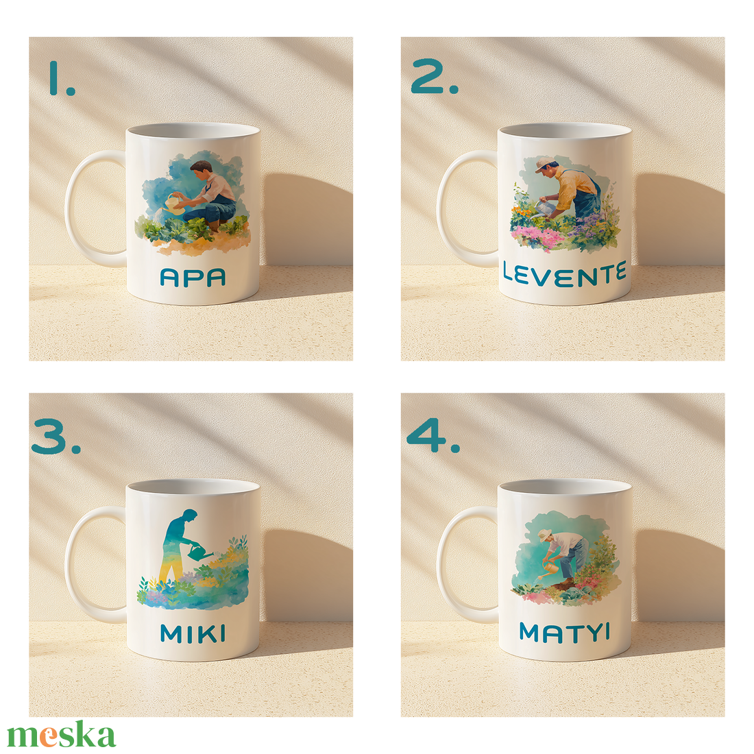 Névre szóló kertészkedős bögre  személyre szabott ajándék kertbarát férfiaknak - otthon & életmód - konyhafelszerelés, tálalás - tálalás - bögre & csésze - Meska.hu