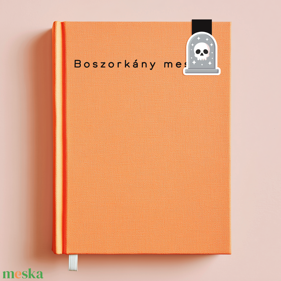 Halloween-i mágneses könyvjelző  kopony mintás sírkővel - könyv & zene - könyvjelző - Meska.hu