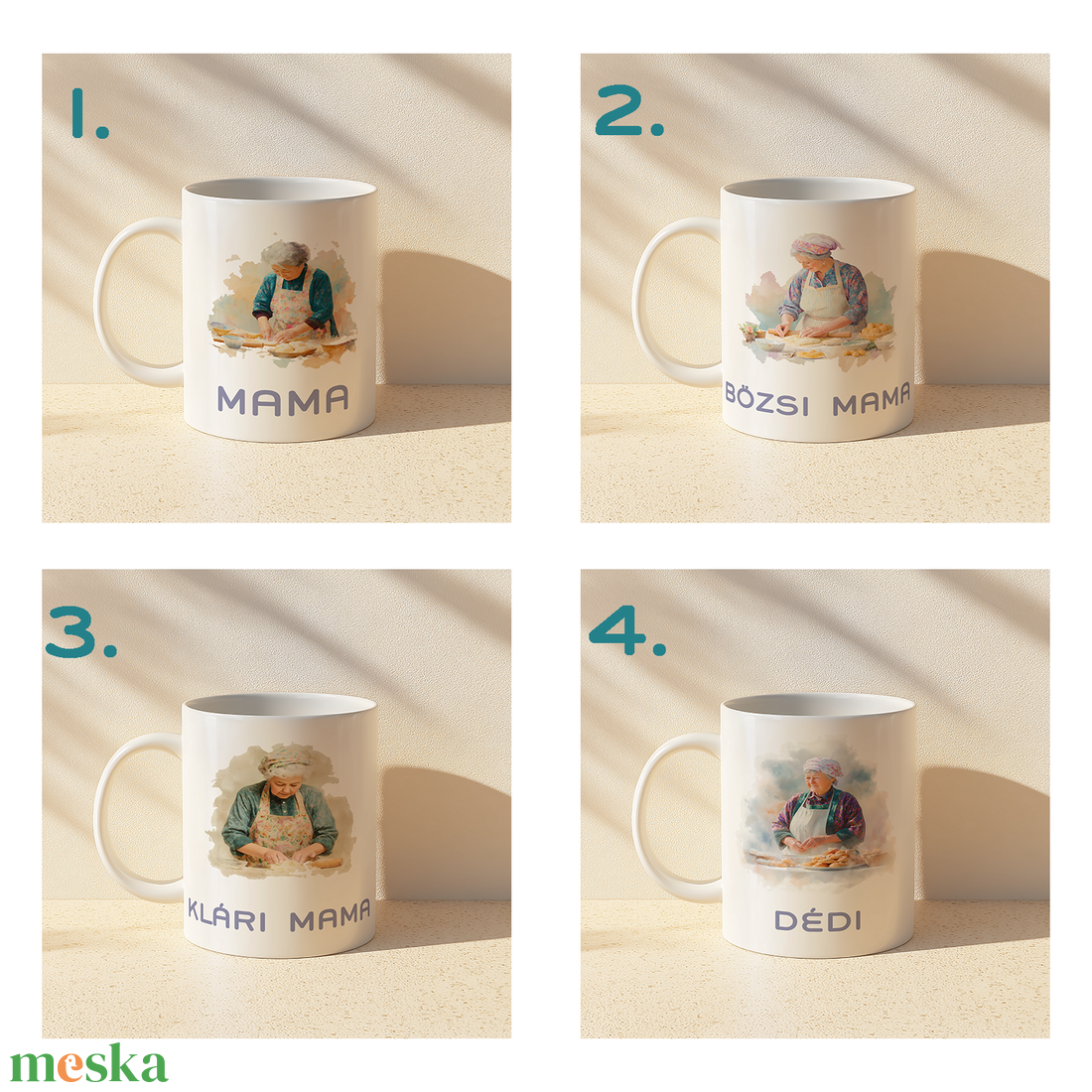 Sütő nagymamás névre szóló bögre  3 d - otthon & életmód - konyhafelszerelés, tálalás - tálalás - bögre & csésze - Meska.hu