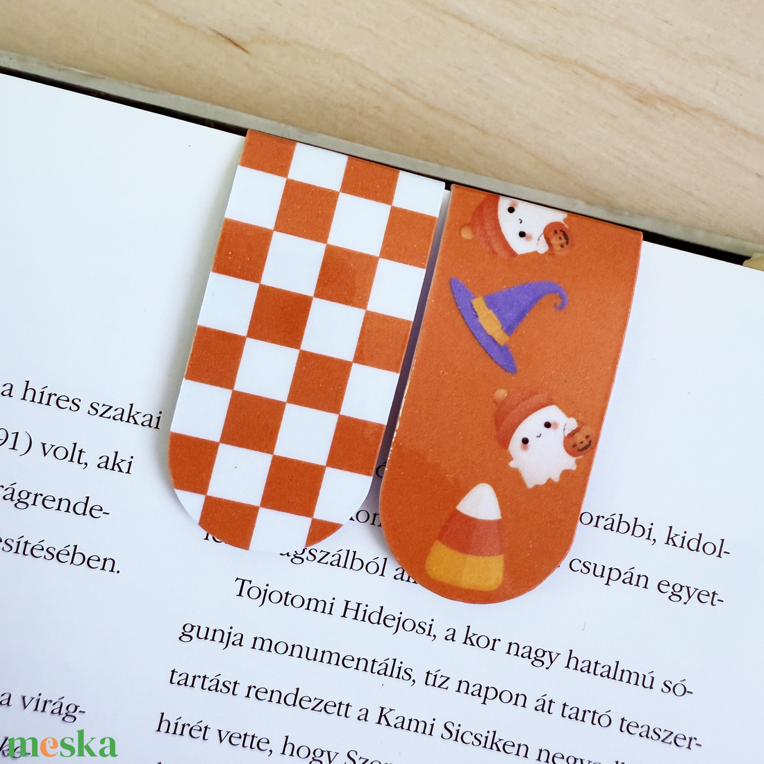 Halolowen-i mágneses könyvjelző pár  aranyos  mintával - könyv & zene - könyvjelző - Meska.hu