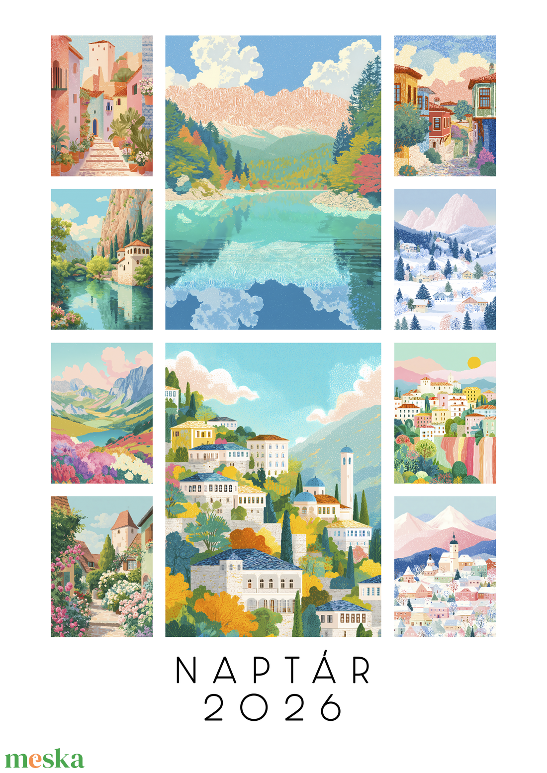 2026-os Travel Poster falinaptár  A4 és A5 méretben - otthon & életmód - dekoráció - fali és függő dekoráció - falinaptár & öröknaptár - Meska.hu